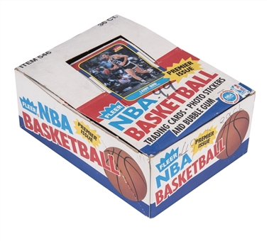 1986-87 Fleer Basketball Display Box with (7) Wrappers